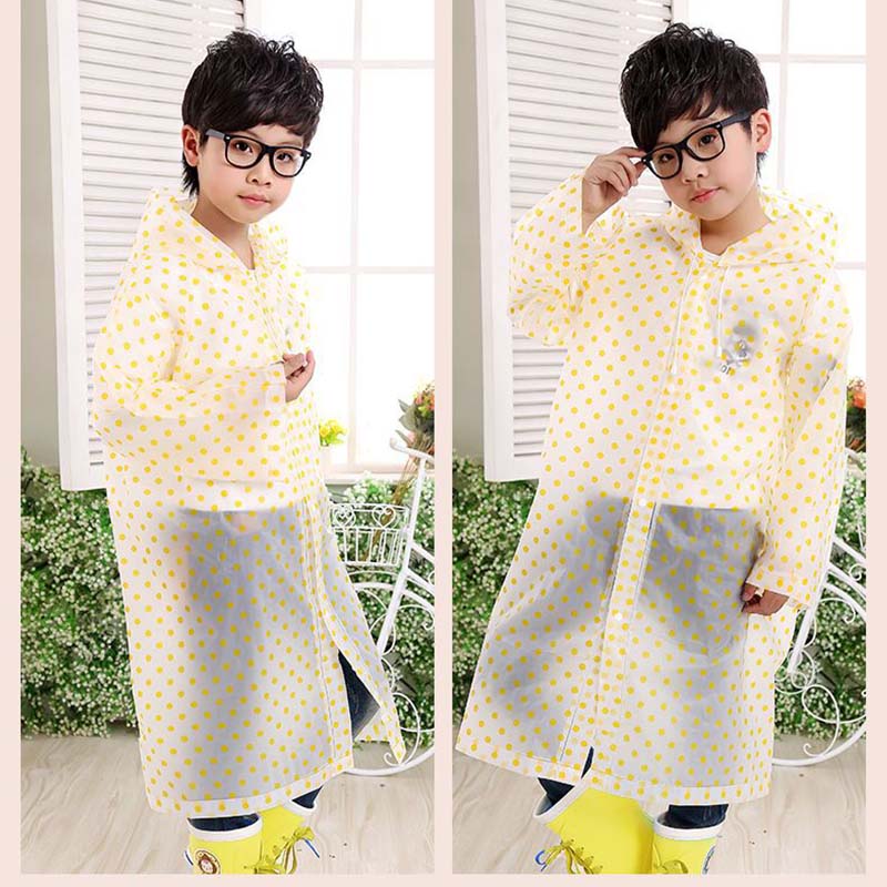 Kinder Regenmantel mit gepunktetem Aufdruck